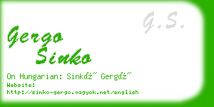 gergo sinko business card